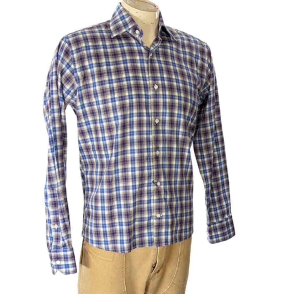 Peter Millar Mens Plaid Cotton Button Down Shirt Sz M NWT $248